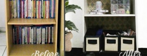 No-paint Bookcase Makeover
