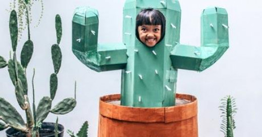 DIY Cardboard Cactus Costume
