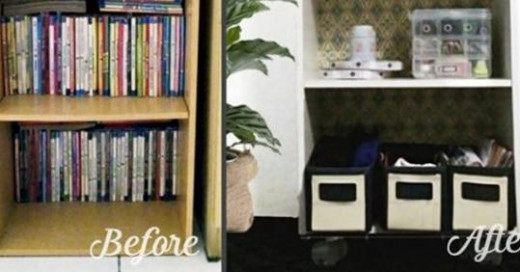 No-paint Bookcase Makeover